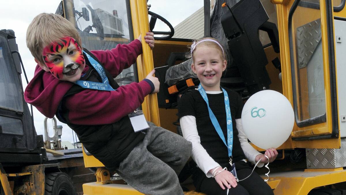 The 400 visitors at the open day included Aaden Colbeck, 6, of Launceston, and Emily Reardon, 8, of Swan Bay. Picture: PETER SANDERS