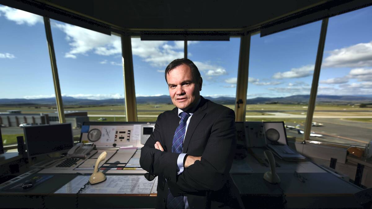 Air Services Australia executive general manager of air traffic control, Greg Hood, in the Launceston control tower. Picture: SCOTT GELSTON