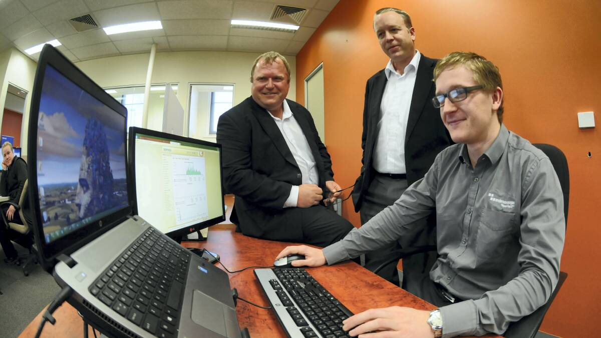 Anderson Morgan Wi-Fi specialist Shay Hosking, chief executive Bjarke Porsbro-Pendersen and national sales and marketing manager David Pretorius. Picture: PAUL SCAMBLER