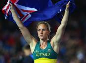 Alana Boyd of Australia celebrates as she wins gold in the Women's Pole Vault final at Hampden Park. Photo: Getty Images