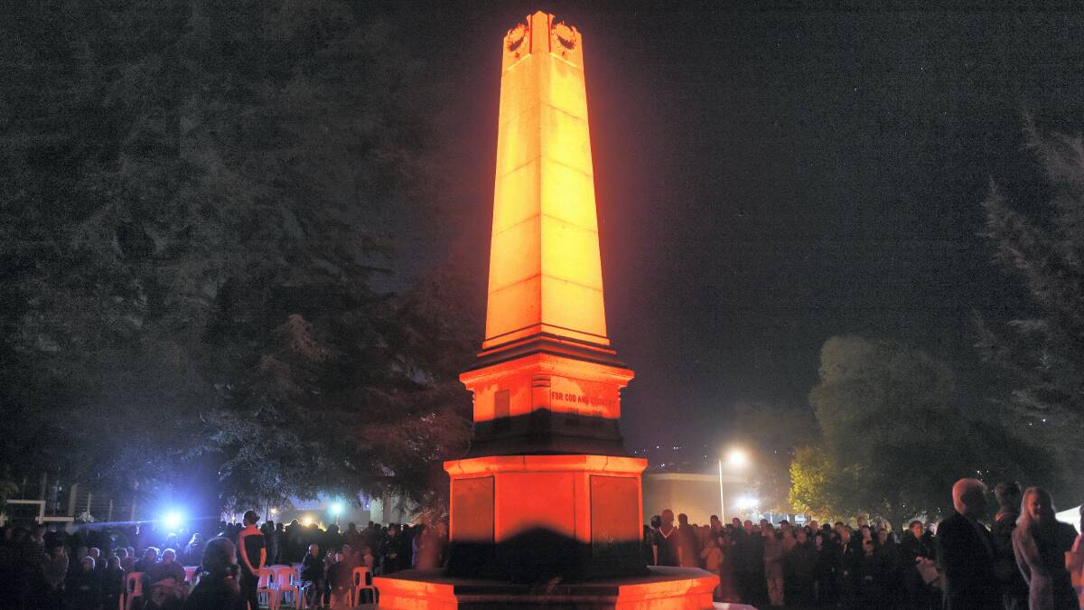 The dawn service in Launceston, attended by  more than 10,000 members of the community. Pictures: MARK JESSER