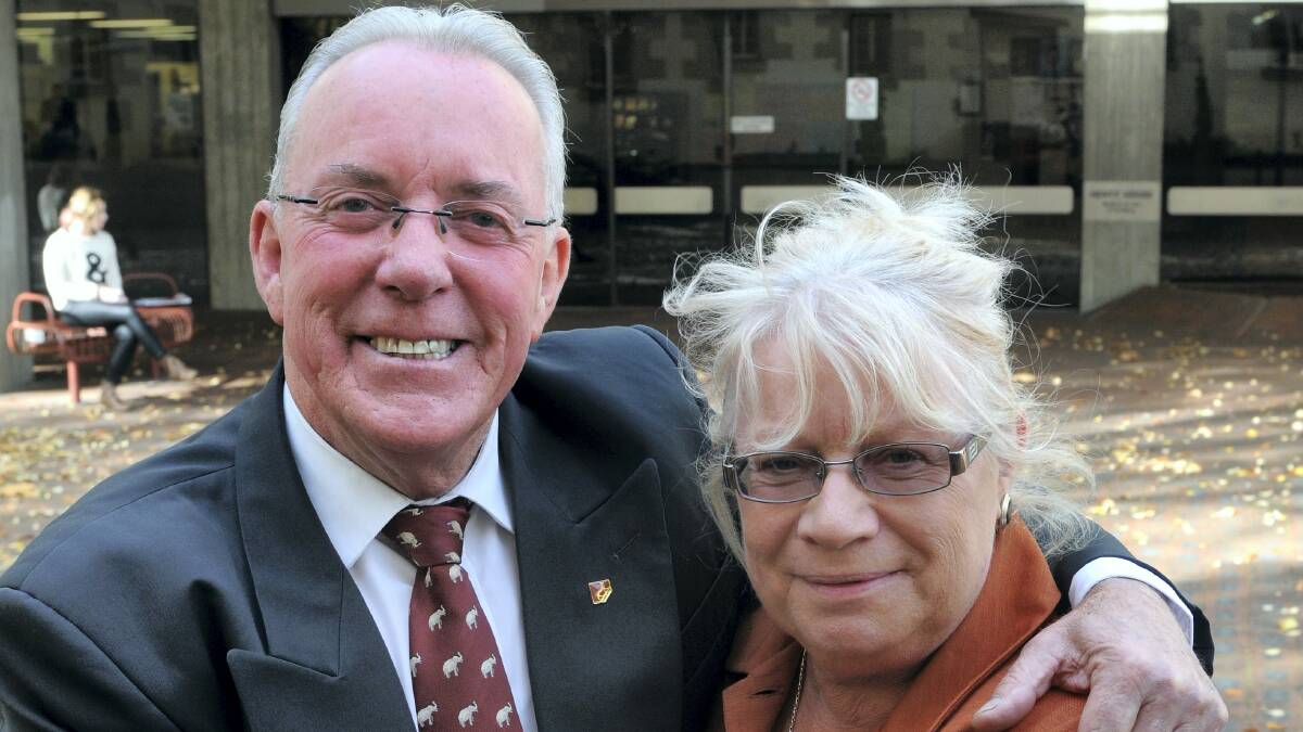 At the declaration of polls are Independent Rosevears MLC  Kerry Finch and his wife, Carole. Picture: PAUL SCAMBLER