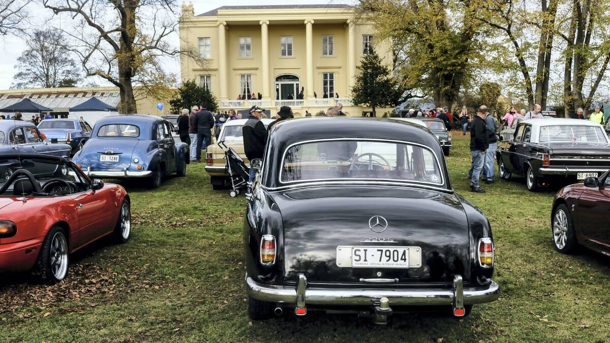About 250 cars and a dozen or so vintage motorcycles travelled to the historic property Clarendon at Nile yesterday. Picture: NEIL RICHARDSON