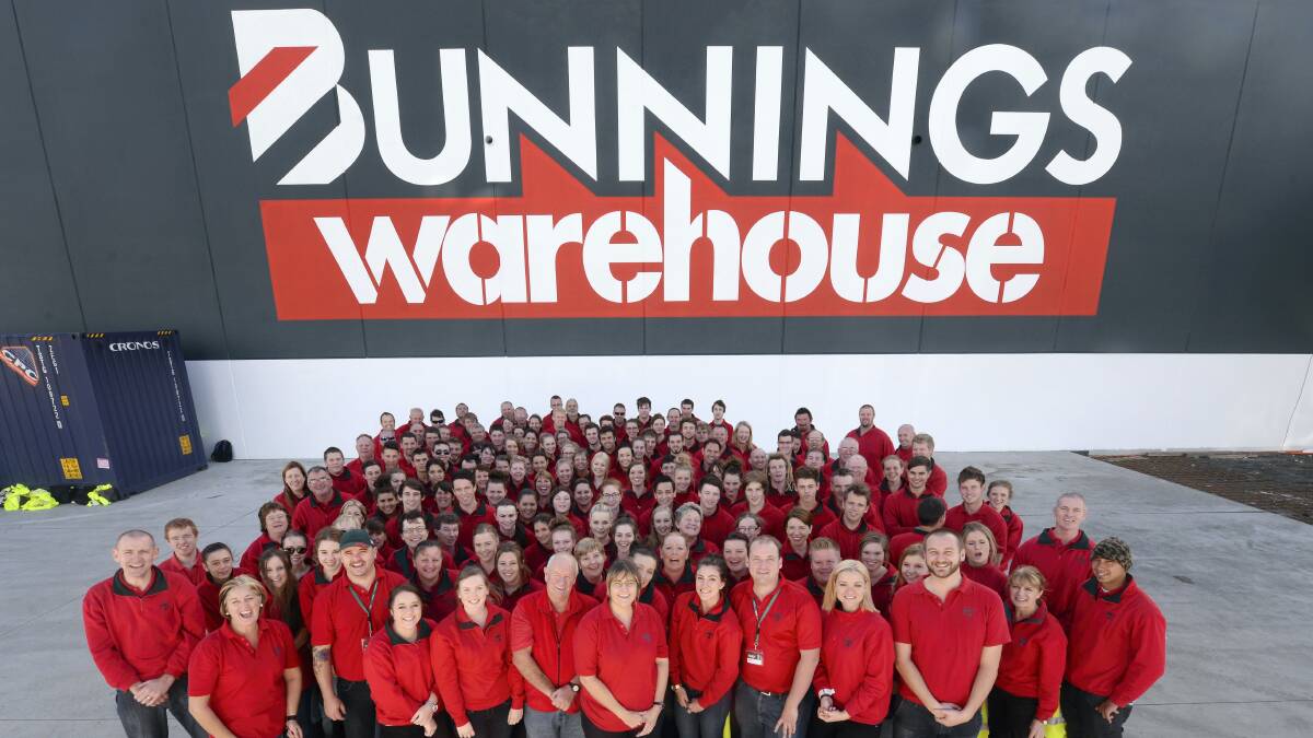 Staff members at Bunnings' new store in Lindsay Street, Launceston, which will open in June. Picture: MARK JESSER