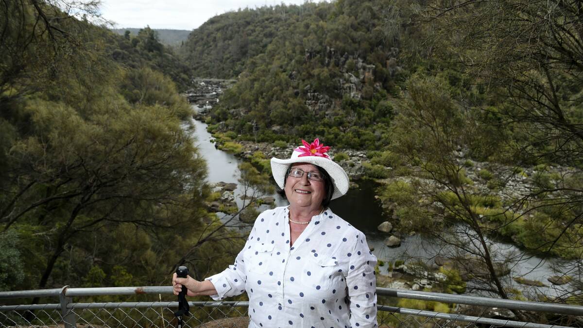  Aboriginal elder Patsy Cameron explains Cataract Gorge’s indigenous significance yesterday. Picture: MARK JESSER 