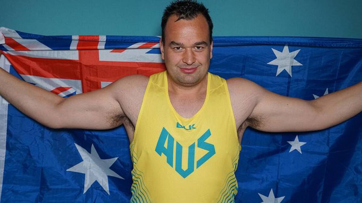 Flying the flag: Tasmanian shot putter Todd Hodgetts is a popular member of the Australian Para athletics team. Picture: Athletics Ausatralia