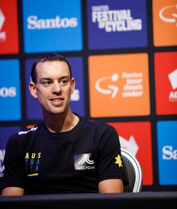 FULL COURT PRESS: Richie Porte looking relaxed in the press conference before the Festival of Cycling. Picture: Kevin Anderson