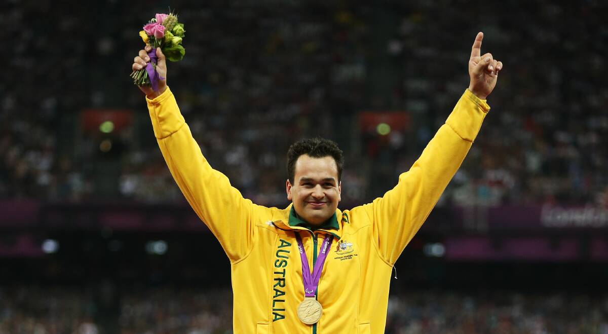 Green and gold: Newstead shot putter Todd Hodgetts will be returning to the London venue where he won a Paralympic gold medal in 2012.