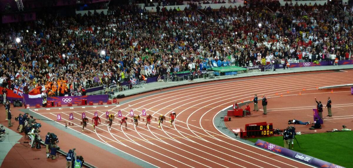 False start: Events like the men's 100 metres at the London Olympics have come under scrutiny of drug testers. Picture: Rob Shaw