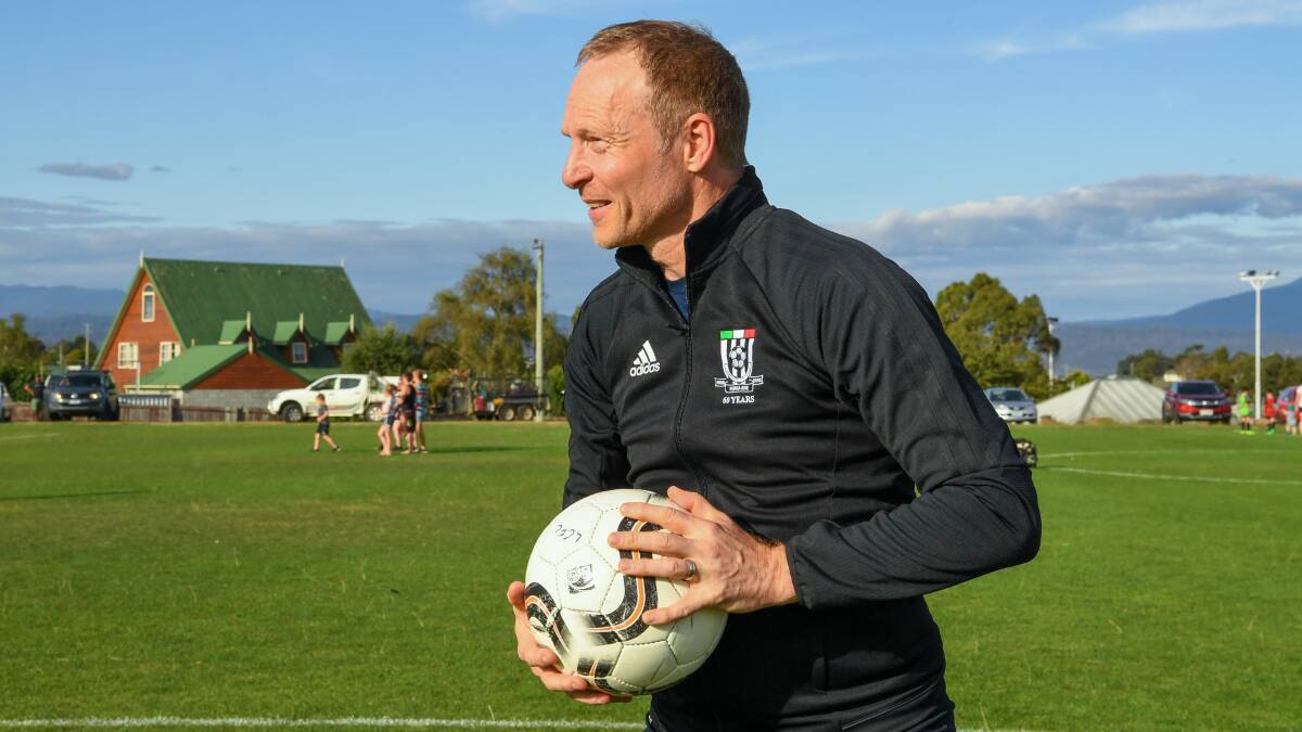 ON THE BALL: Roger Hardwicke is standing down as head coach of Launceston City.