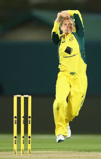 Leg up: Spinner Kristen Beams took her best ODI figures of 4-15 against Sri Lanka. Picture: Getty Images