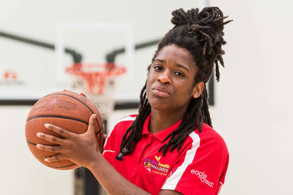 Aiming high: Launceston Tornadoes' latest signing D'Asia Chambers. Picture: Phillip Biggs