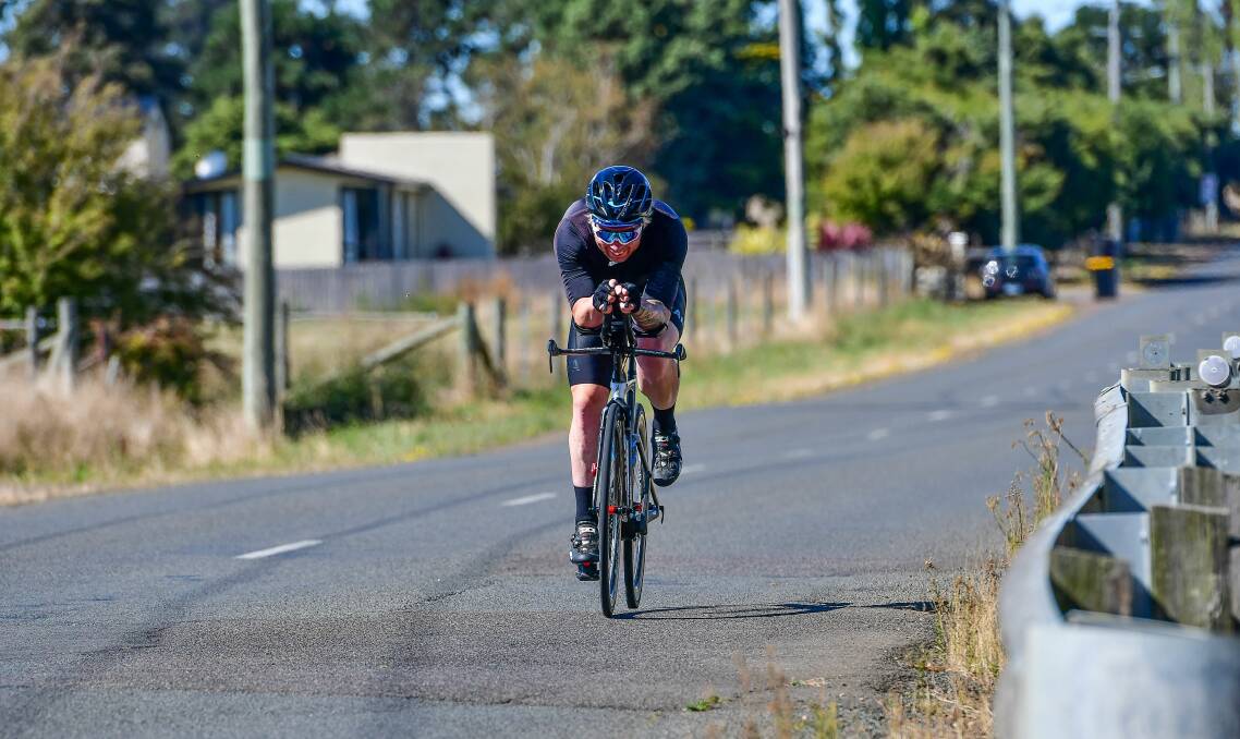 Patrick Best en route to claiming the para time trial title.
