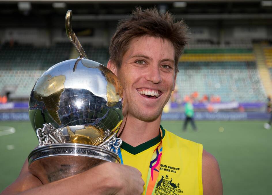 Eddie Ockenden after helping Australia win the World Cup in 2014. Picture: Grant Treeby (www.treebyimages.com.au)