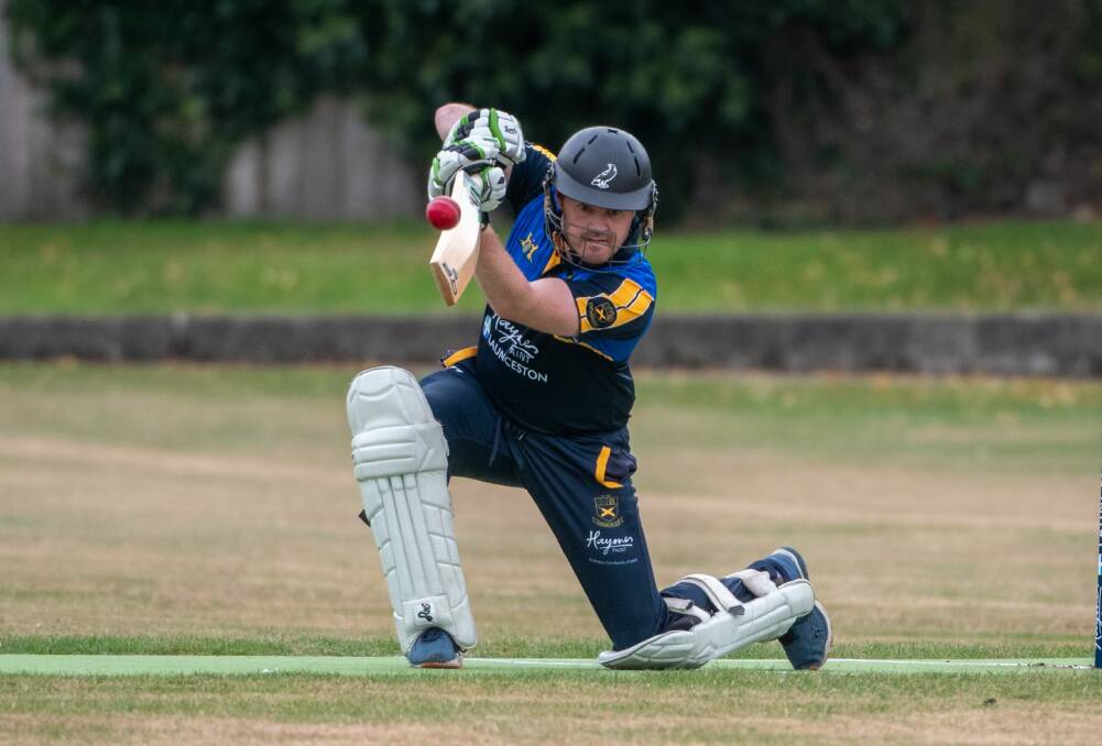 LEFT TURN: James Whiteley on his way to a century for Trevallyn against Perth. Picture: Paul Scambler