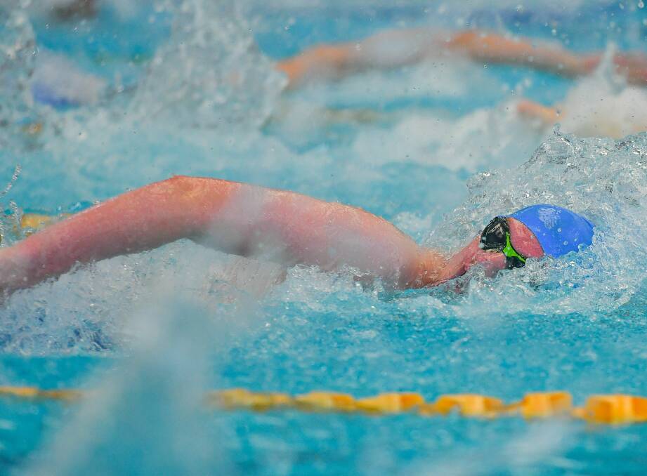 South Esk's Harry Reid in the boys' 13-14 50-metre freestyle.
