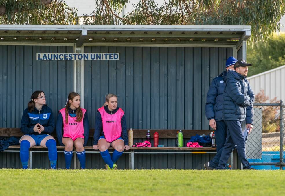 UNITED WE STAND: Co-coaches Lynden Prince and Frank Compton have been working hard to keep the whole Launceston United squad happy. Picture: Paul Scambler