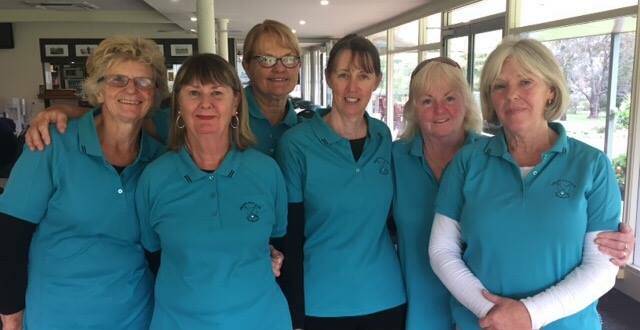 Exeter women's division 3 pennant team of Alison Unwin, Evon Ford, Di Wright, Jenny Hatton (captain), Helen Streets and Margaret Farquhar.