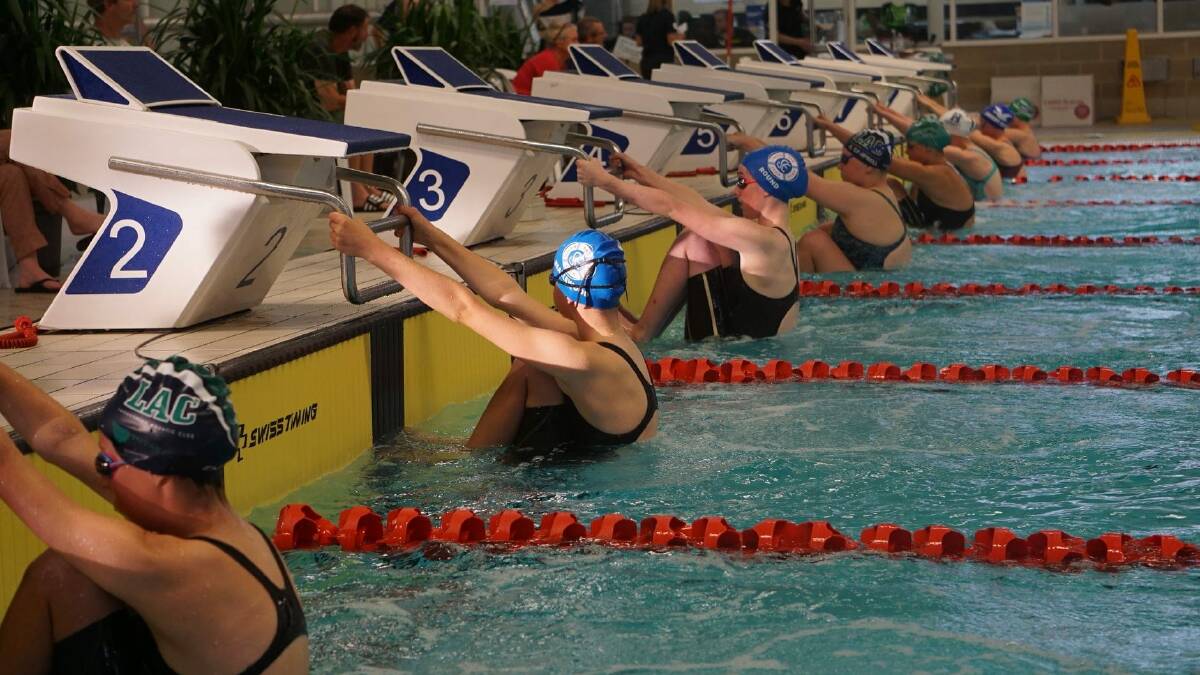 BACKSTROKE STRONGER: Swimmers at the Tasmanian Long-Course Championships in Hobart at the weekend. Picture: Swimming Tasmania