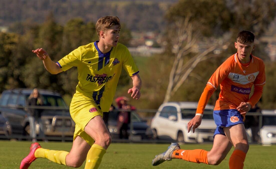 Riverside's Max Reissig in action against Devonport in the under-20 cup. Picture: Simon Sturzaker
