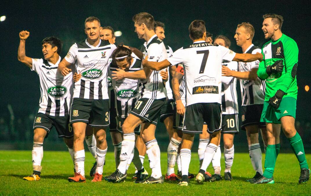 STRIKE ONE: Launceston City will be seeking to replicate the euphoria of their cup defeat of Devonport in July. Picture: Jamie Richardson