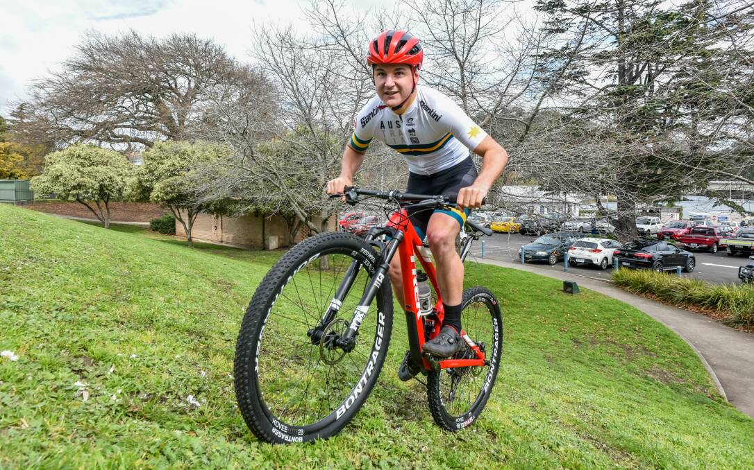 GEARED UP: Alex Lack in national colours training in Launceston. Picture: Neil Richardson