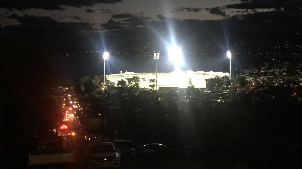 Dark times ahead at Bellerive Oval. Picture: Rob Shaw