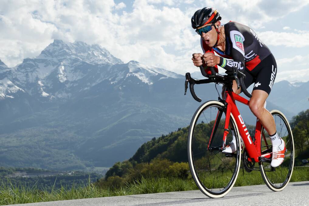 Mountain climes: Richie Porte getting familiar with the Alps during the Tour de Romandie in April. Picture: AP
