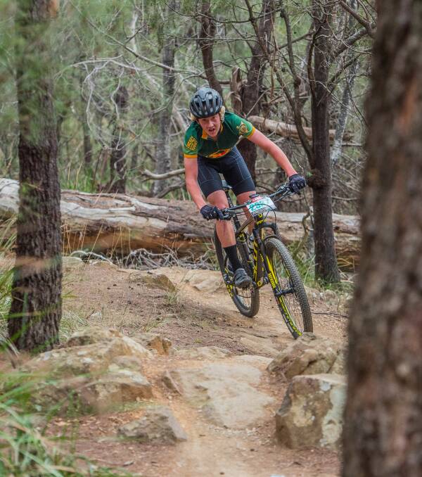 Rocky road: Riley Cowling, of St Patrick's College, will be among the favourites at Friday's Tasmanian All Schools Mountain Bike Championships.