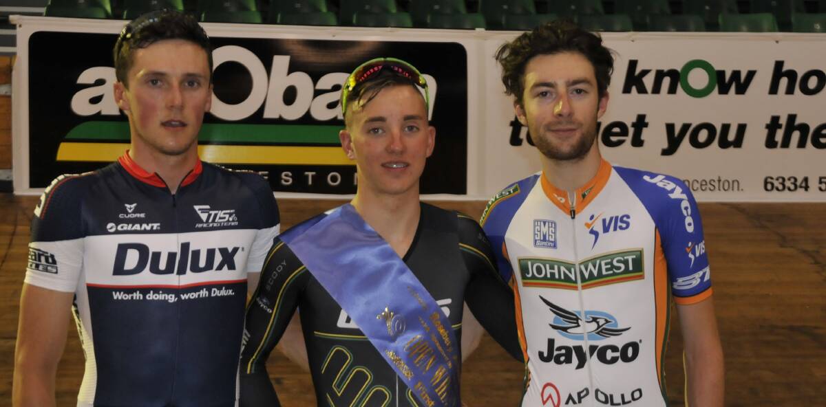 Podium pals: Rosebery Wheel winners Michael Astell, Tyler Lindorf and Riley Hart. Picture: Annie Duffy