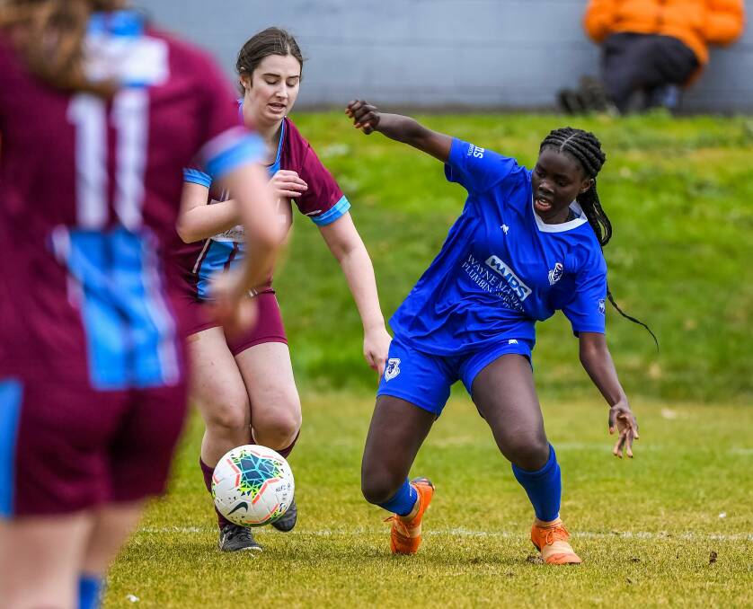 Gonya Luate in action against her old team Northern Rangers in the Northern Championship.