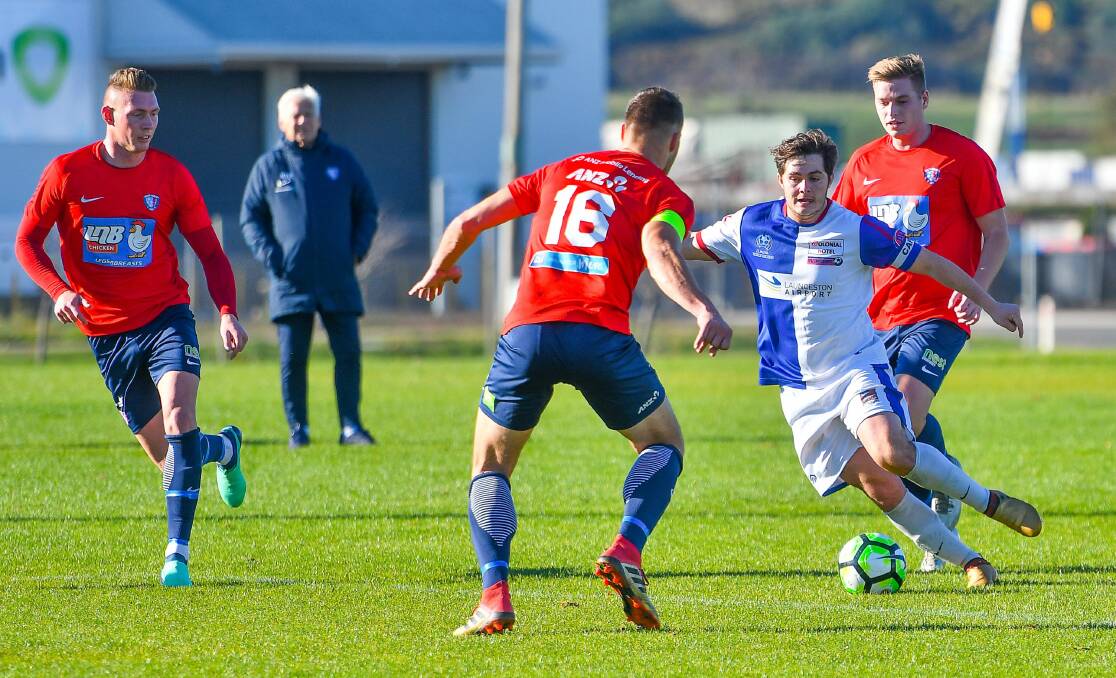 Captain's slog: Northern Rangers' Nick Lanau-Atkinson in action against South Hobart.