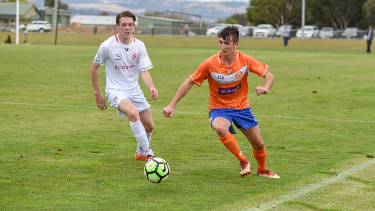 Keeping up with the Joneses: Mitch Jones came off the bench to score twice for Riverside against Glenorchy. Picture: Paul Scambler