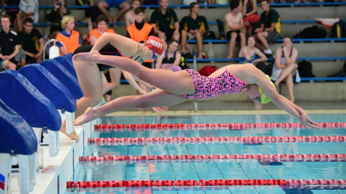 Diving in: Myra Donnelly representing Port Dalrymple at the Northern High School swimming carnival.