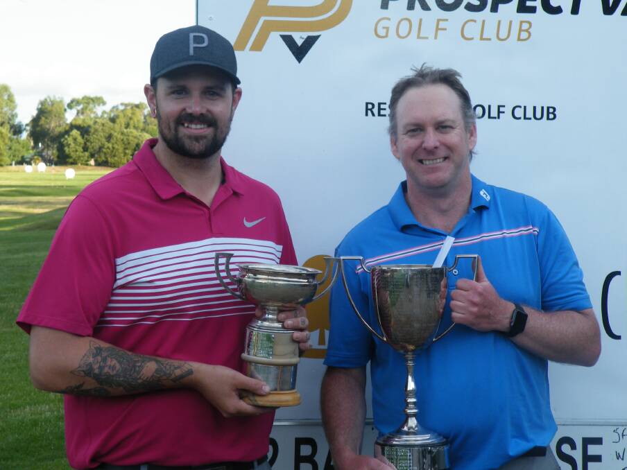Cup tied: Handicap champion Jack McNiff (left) with overall champion Andrew Phillips.