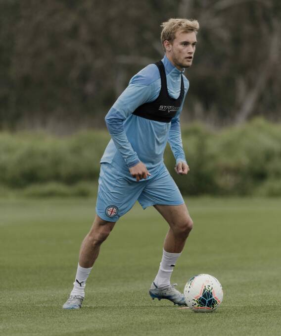 Melbourne City and former Riverside Olympic footballer Nathaniel Atkinson at training.
Picture: Melbourne City FC 