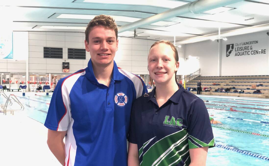 Captains on deck: Jonty Pretorius, of South Esk, and Amy Muldoon, of Launceston Aquatic, have upcoming leadership roles in Canberra.