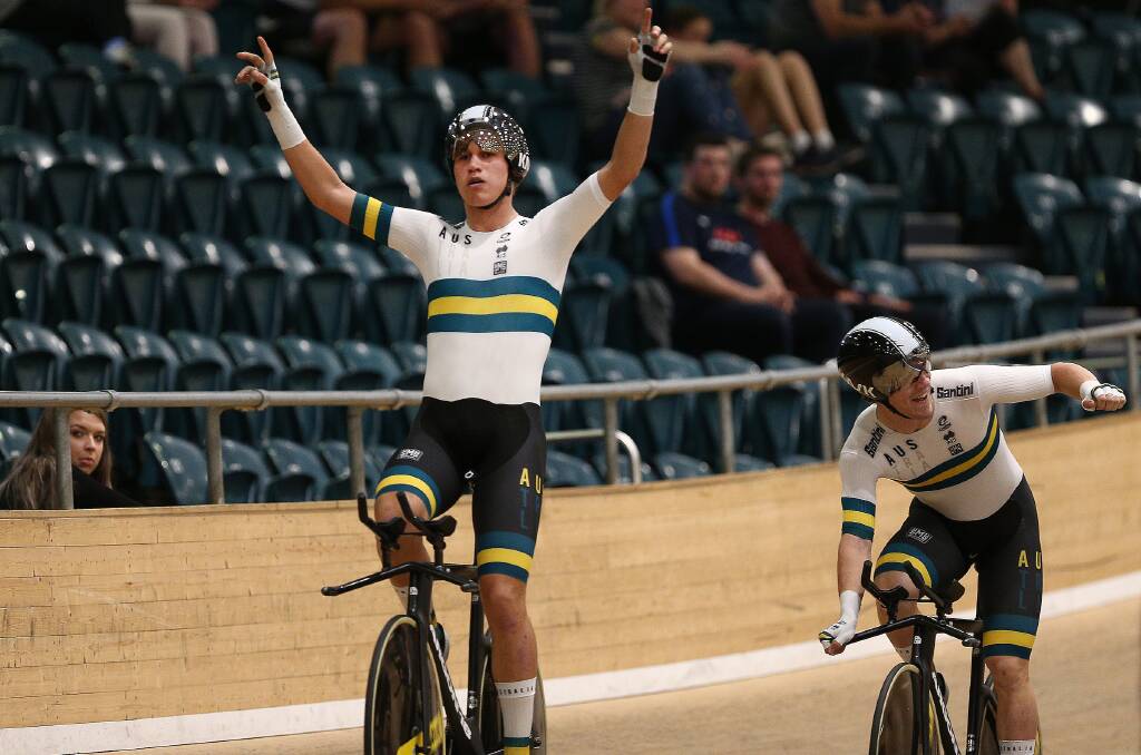 Launceston's Josh Duffy was part of the Australian team pursuit success at the Oceania Track Cycling Championships in Invercargill, New Zealand. Picture: Dianne Manson, Oceania Cycling Confederation
