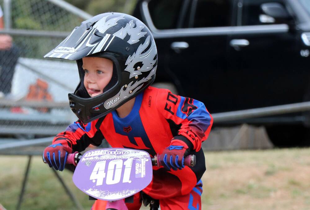 YOUNG GUN: Mini-wheeler Judd Conroy shows his excitement. Pictures: Craig Handley 