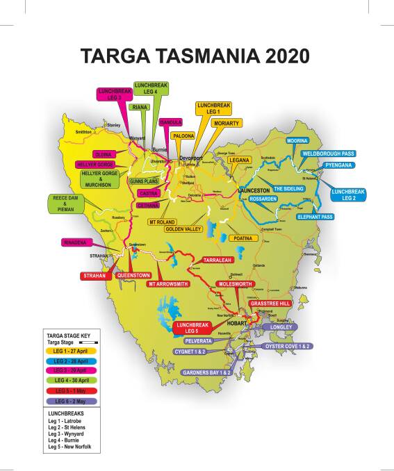 State lines: Details of the new course unveiled by Targa organisers on Wednesday.