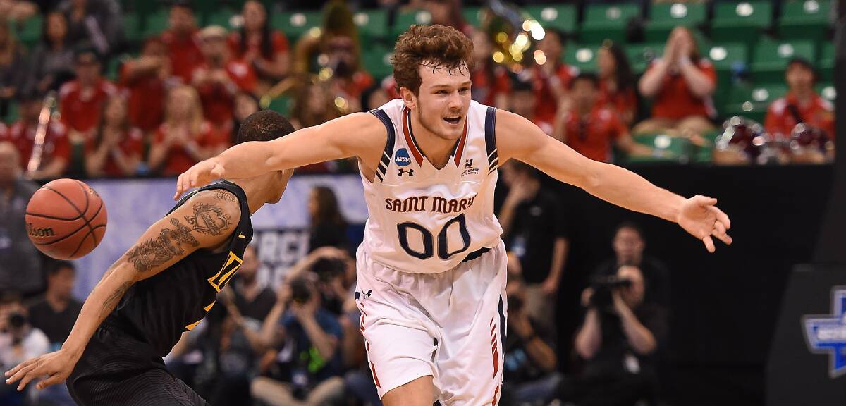 Utah Saints: Tanner Krebs playing for St Mary's Gaels against the Virginia Commonwealth Rams during the first round of the NCAA men's basketball tournament in Salt Lake City, Utah, in March. Picture: Getty Images