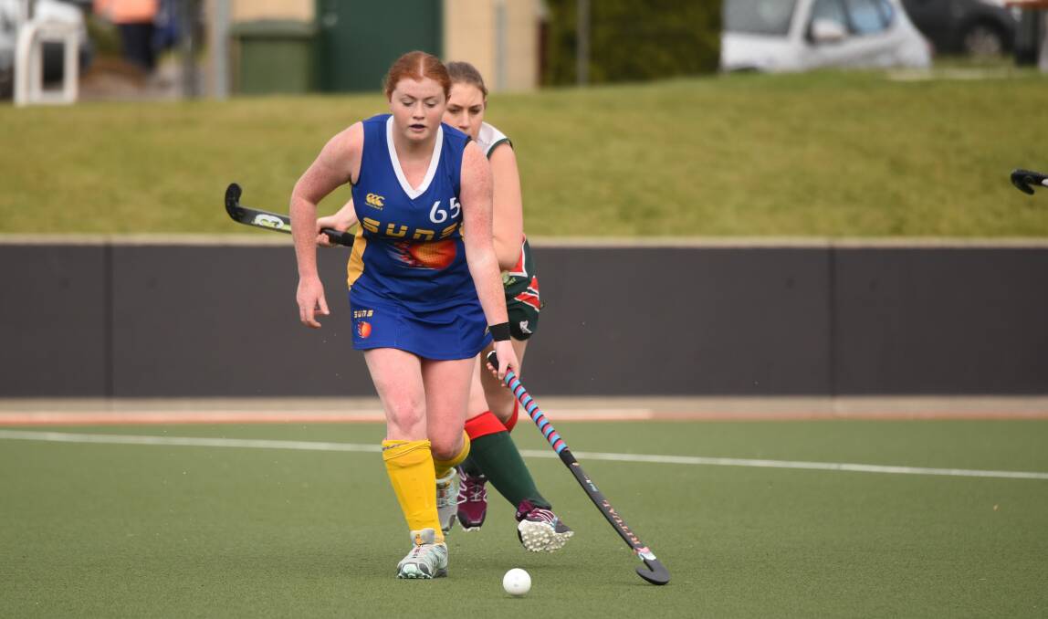 Hannah Connelly drives the play in game against West Devonport last weekend. Picture: Paul Scambler