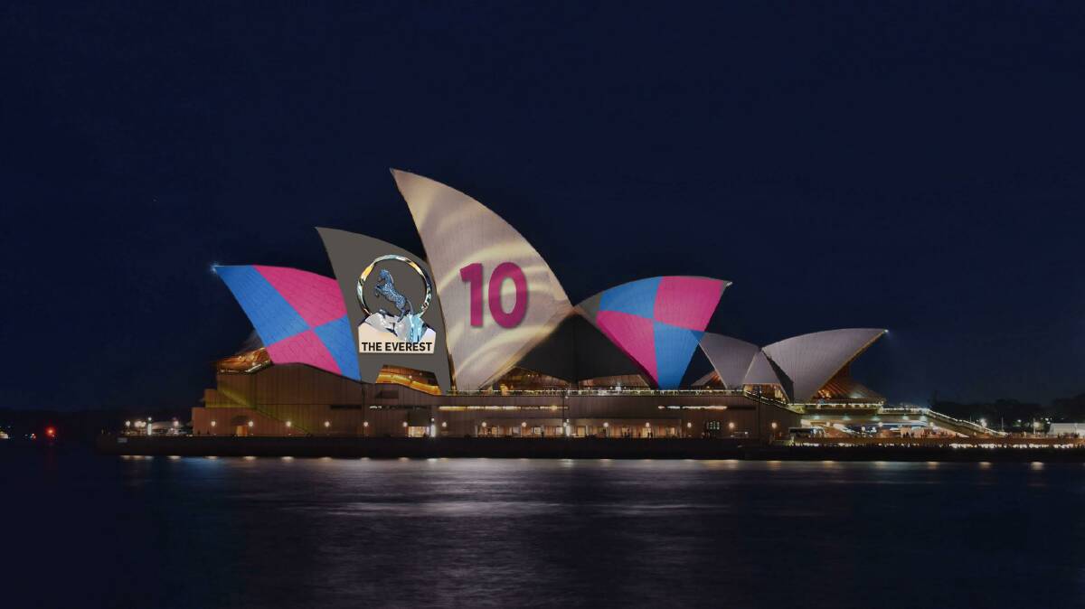 House call: The Sydney Opera House being used to promote The Everest horse race. Picture: Fairfax Media