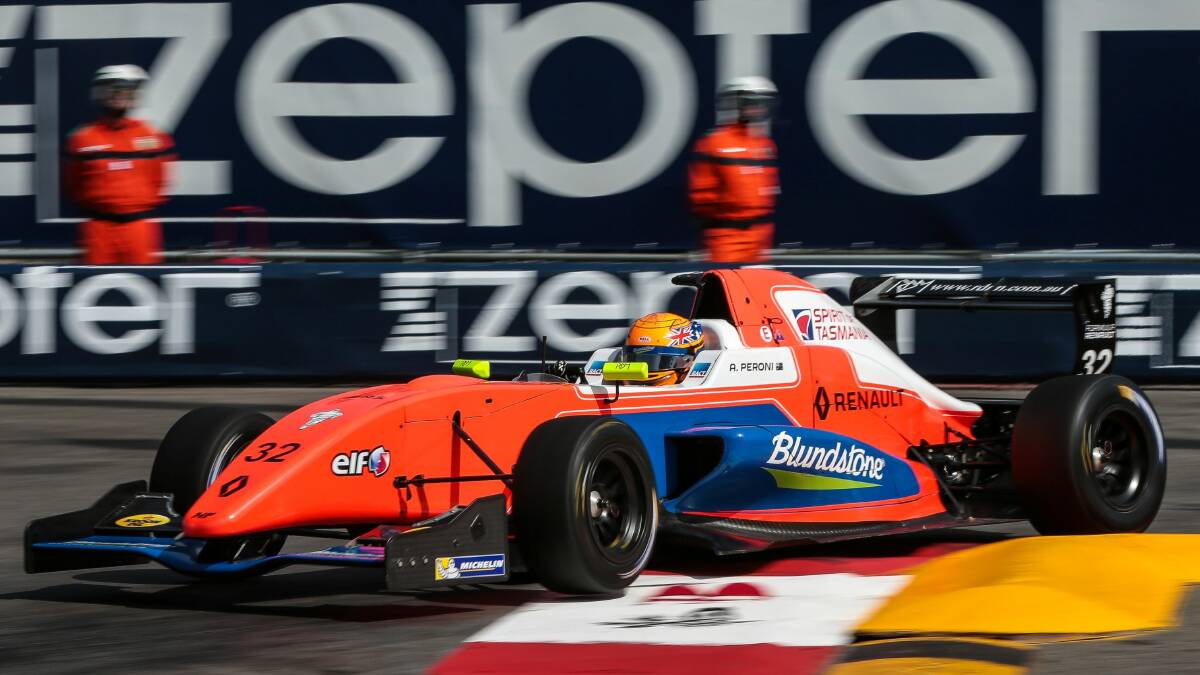 Red devil: Tasmanian Alex Peroni on his way to victory in Monaco. Picture: Contributed