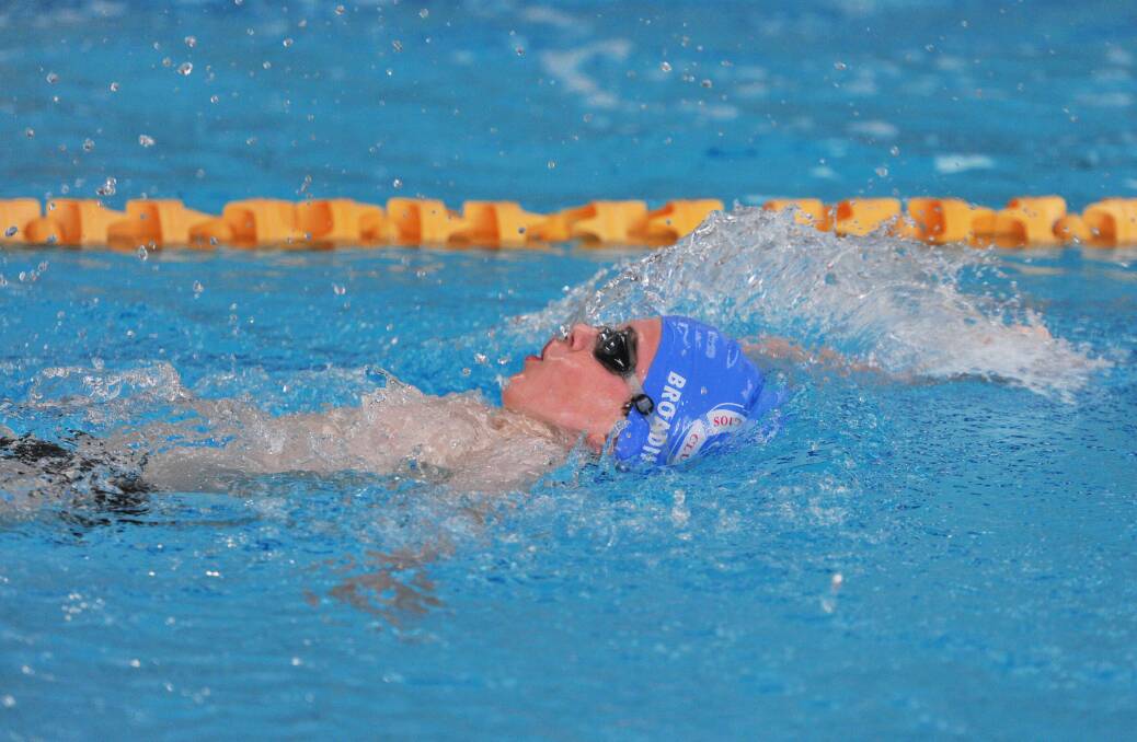 South Esk's Andrew Broadhurst in the under-10 boys 50m backstroke.