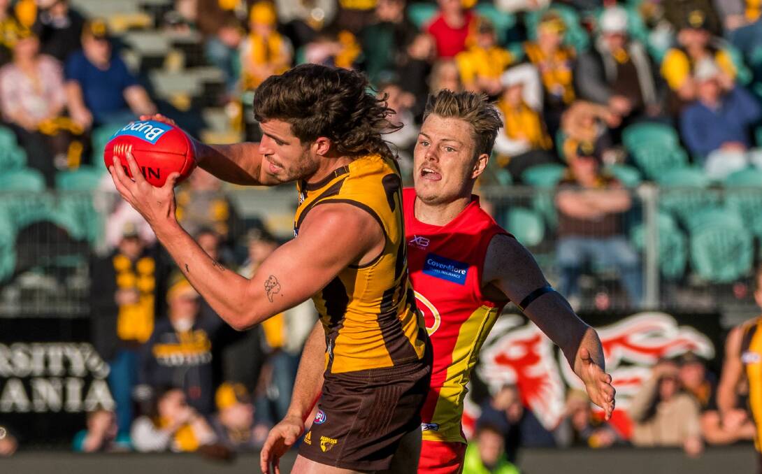 SUN SHADE: Hawthorn and Gold Coast, meeting in Launceston in 2018, have had plenty to say about the future of AFL in Tasmania.
