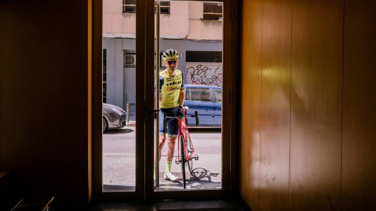 Window on the world: Will Clarke finally leaving his Spanish apartment.