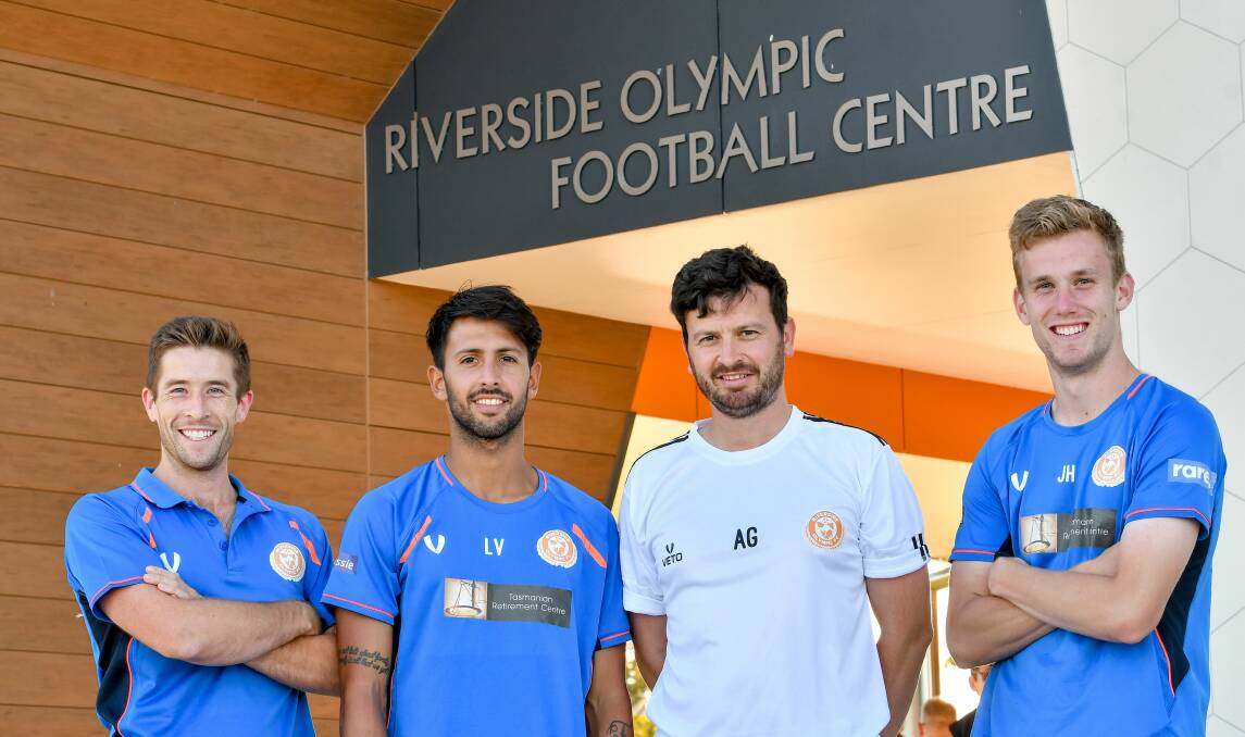 BRAINS TRUST: Injuries blighted the campaigns of Riverside Olympic captain Taylor Neilson and import Luca Vigilante but there were plenty of positives for coach Alex Gaetani and keeper Jarrod Hill.