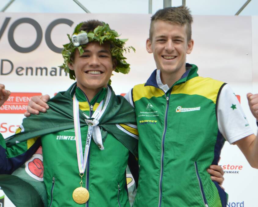 Aston Key and Brodie Nankervis at 2019 junior orienteering world champs in Denmark.