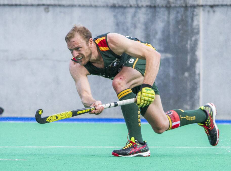 Still got it: Tim Deavin playing for Tasmania in the 2018 Australian Hockey League in Hobart. Picture: Click InFocus